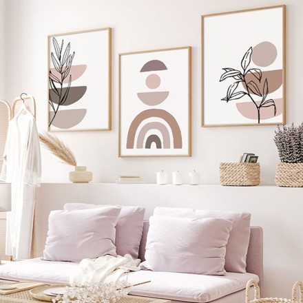 Κλαδιά και σχήματα Gallery Wall σε Καμβά