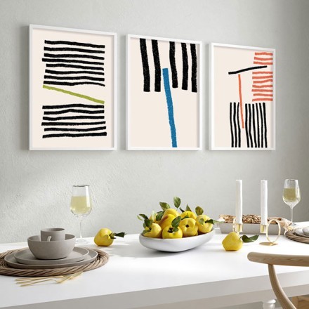 Abstract Lines Gallery Wall σε Καμβά