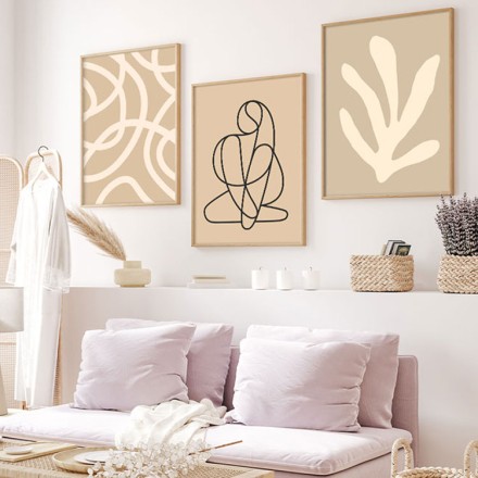 Beige formation Gallery Wall σε Καμβά