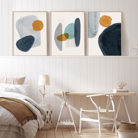 Orange and blue Gallery Wall σε Καμβά