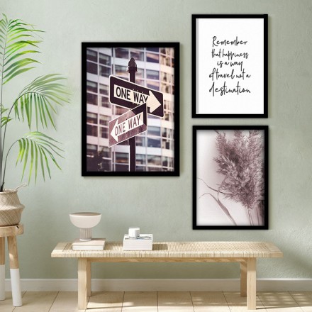 Δρόμος της ευτυχίας Gallery Wall σε Καμβά