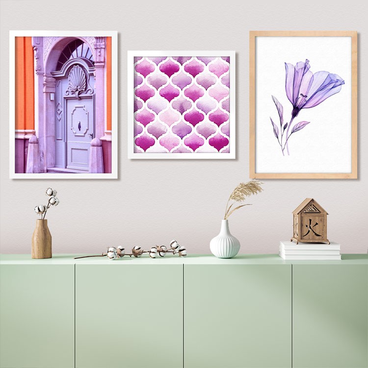 Gallery Wall σε Καμβά Purple composition