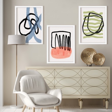 Lines and colors Gallery Wall σε Καμβά