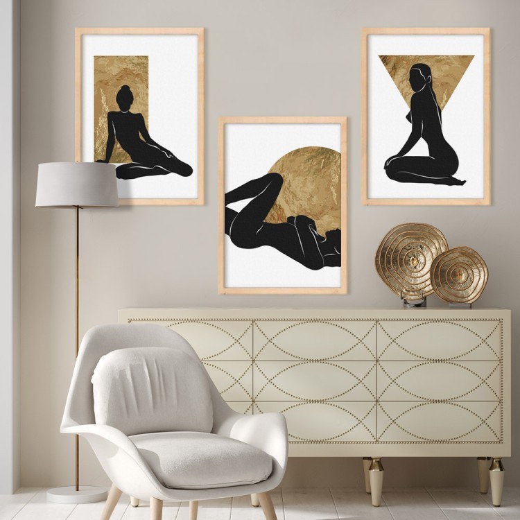 Gallery Wall σε Καμβά Μοντέλο με χρυσά σχέδια