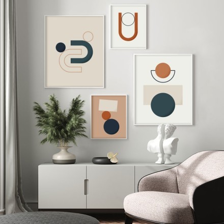 Γεωμετρικά σχήματα Gallery Wall σε Καμβά