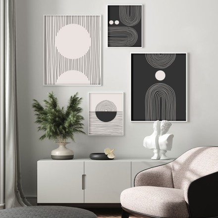 Black & white Art Gallery Wall σε Καμβά