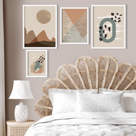 Μπρονζέ αποχρώσεις σχεδίων Gallery Wall σε Καμβά