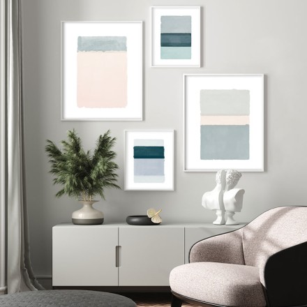 Παστέλ χρωματικοί τόνοι Gallery Wall σε Καμβά