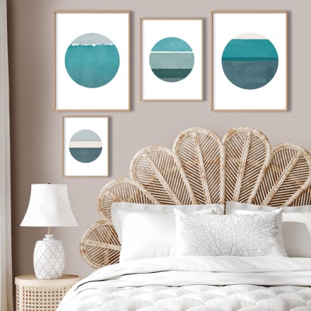 Μπλε μαγεία Gallery Wall σε Καμβά