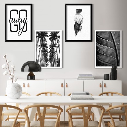 Μονόχρωμα σχέδια Gallery Wall σε Καμβά