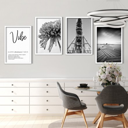 Grey vibes Gallery Wall σε Καμβά