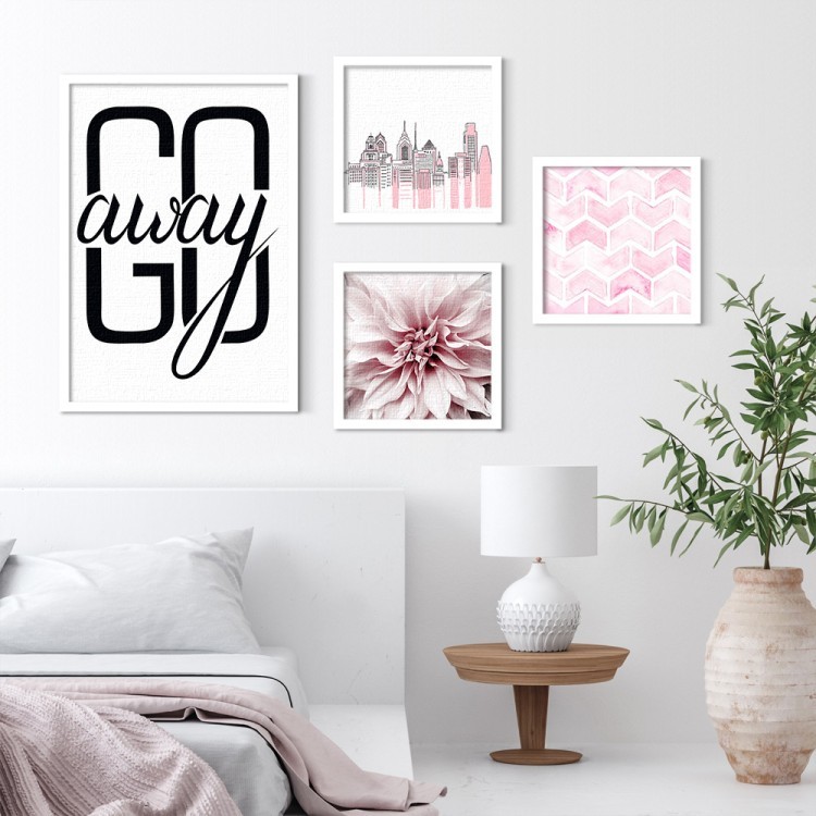 Gallery Wall σε Καμβά Νέα Υόρκη και ροζ σχέδια