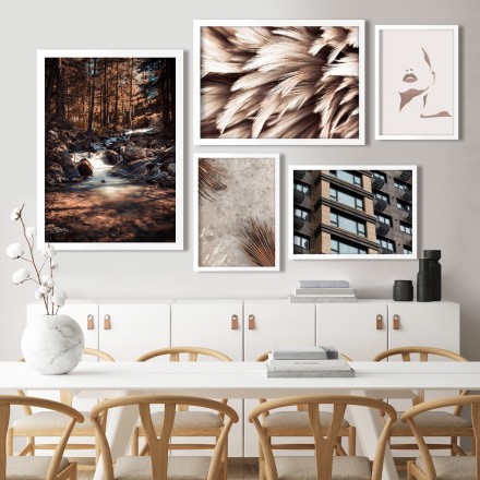 Σύνθεση αισθητικής τέχνης Gallery Wall σε Καμβά
