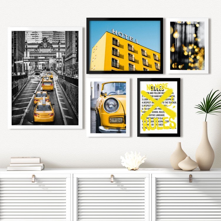 Gallery Wall σε Καμβά Κίτρινη σύνθεση