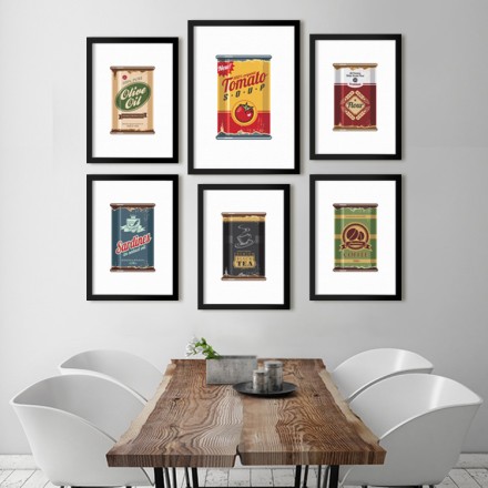 Ντενεκεδάκια φαγητών Gallery Wall σε Καμβά
