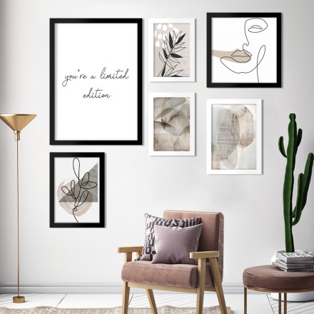 Lines and watercolors Gallery Wall σε Καμβά