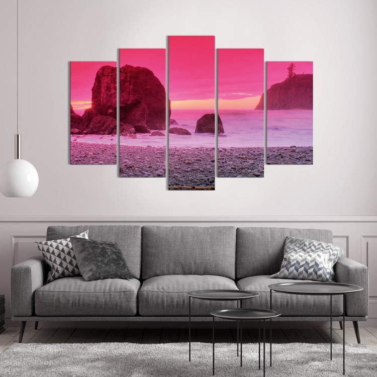 Multi Panel Πίνακας Ροζ τοπίο