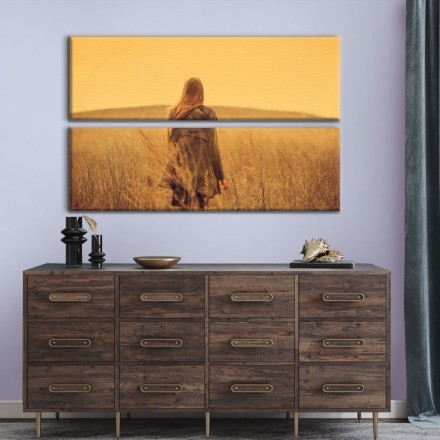 Γυναίκα στο ηλιοβασίλεμα Multi Panel Πίνακας