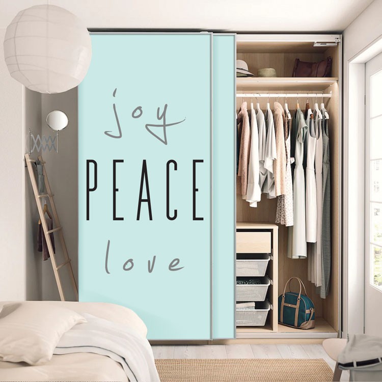 Αυτοκόλλητο Ντουλάπας Joy, Love, Piece