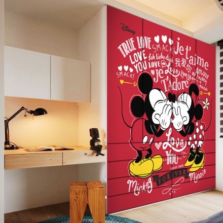 Mickey & Minnie forever in love Αυτοκόλλητο Ντουλάπας