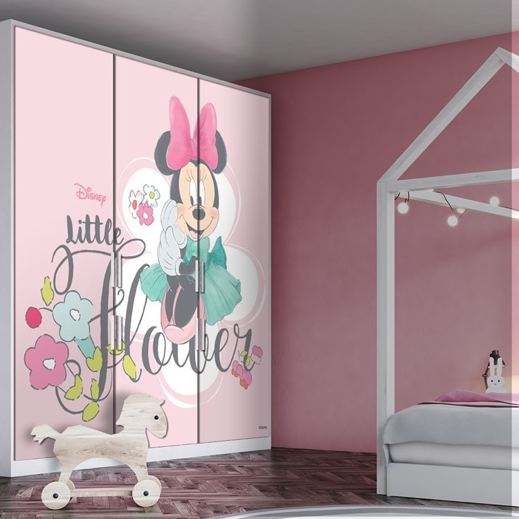 Αυτοκόλλητο Ντουλάπας Little Flowers,Minnie Mouse