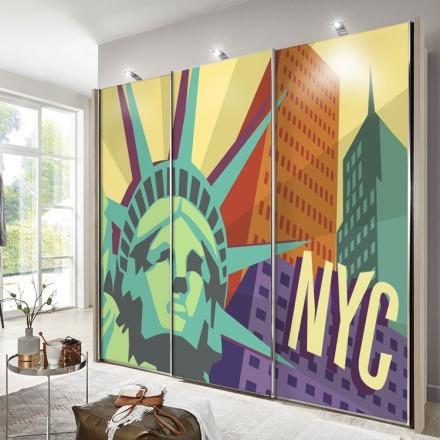 Aφίσα της Νέας Υόρκης Αυτοκόλλητο Ντουλάπας