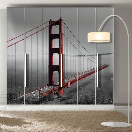 Γέφυρα Golden Gate Αυτοκόλλητο Ντουλάπας