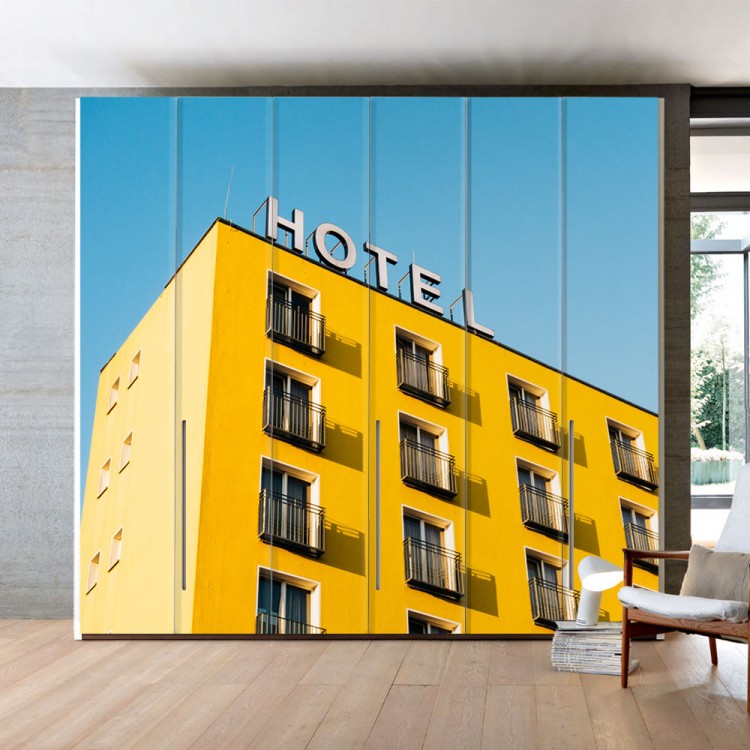 Αυτοκόλλητο Ντουλάπας Yellow Hotel