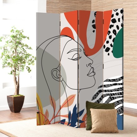 Woman's profile with drawings