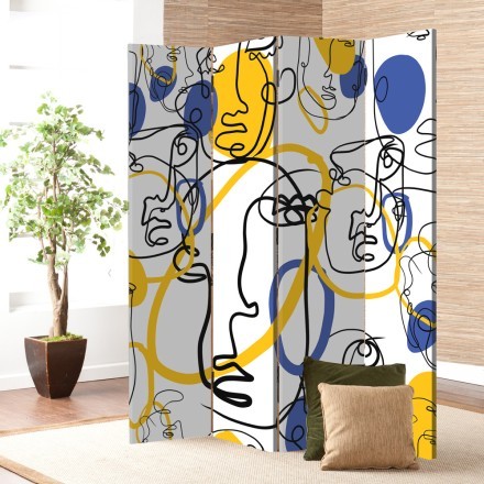 Blue-yellow Faces Παραβάν