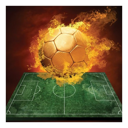 Μπάλα ποδοσφαίρου παίρνει φωτιά