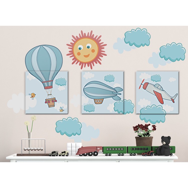 Πίνακα και Αυτοκόλλητο Αερόστατα στα σύννεφα