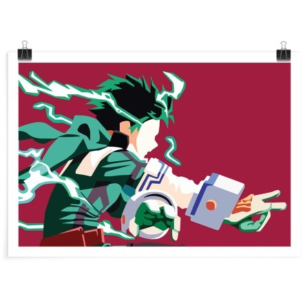 Izuku Midoriya σε κόκκινο background - My Hero Academia Πόστερ
