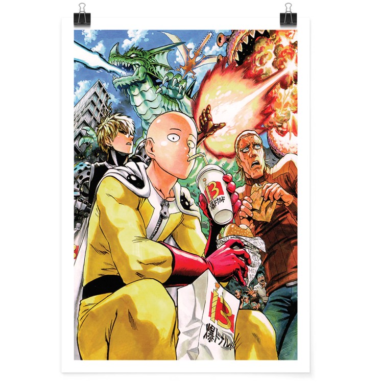 Πόστερ Saitama, Genos and King - One Punch Man