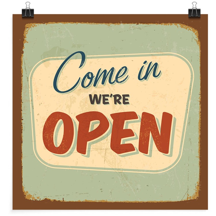 Πόστερ We're open!