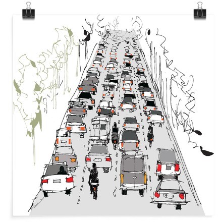 Ζωγραφισμένος δρόμος με αυτοκίνητα Πόστερ