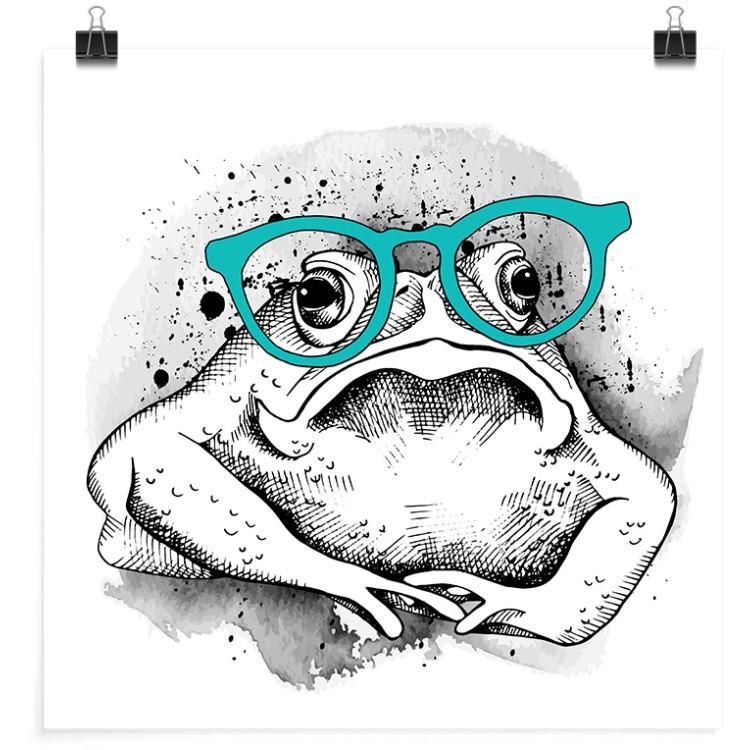 Πόστερ Βάτραχος με μπλε γυαλιά