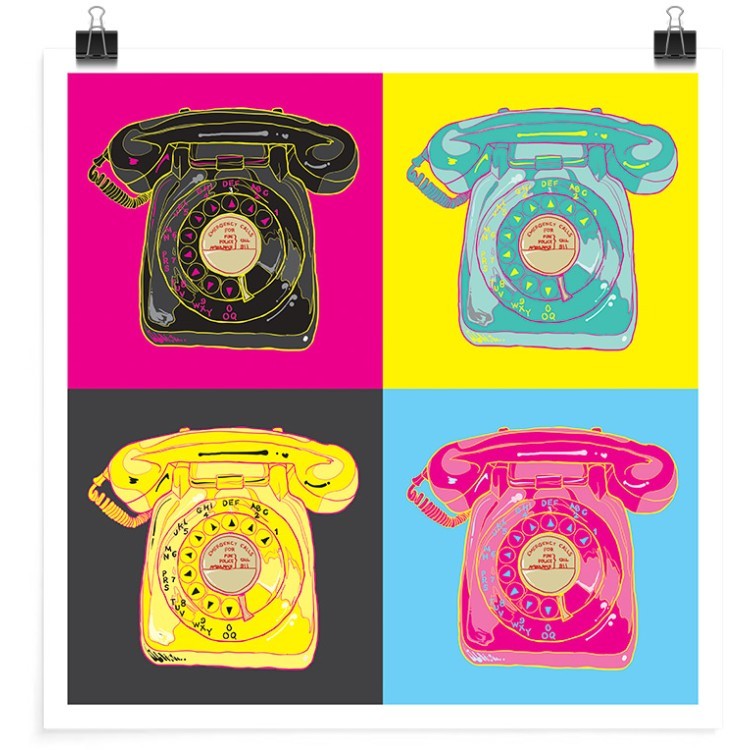 Πόστερ Χρωματιστό μοτίβο με τηλέφωνα