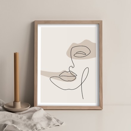 One line face paint