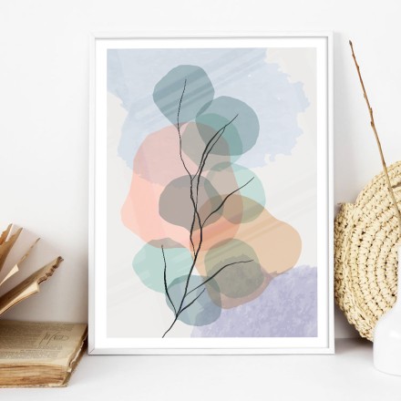 Pastel colors with plant
