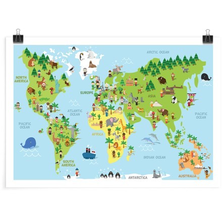Παιδικός παγκόσμιος χάρτης Πόστερ