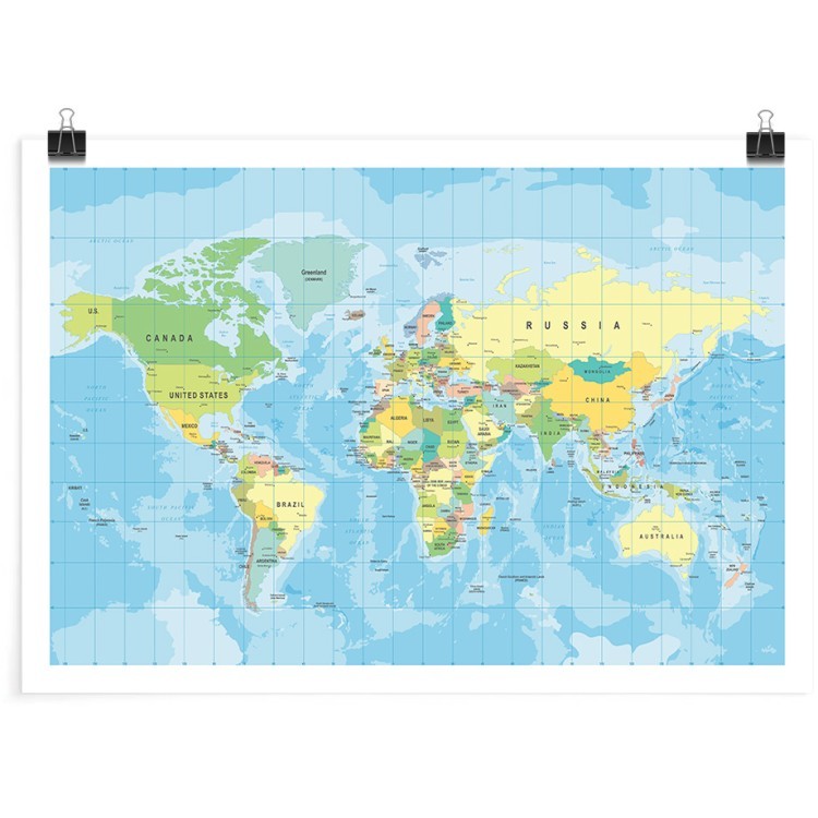 Πόστερ Χάρτης όλου του κόσμου
