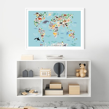 Παγκόσμιος χάρτης με ζωάκια