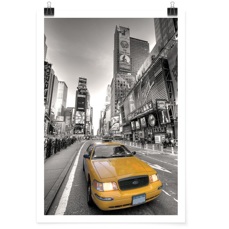 Πόστερ Ταξί στην γκρι πόλη της Νέα Υόρκης