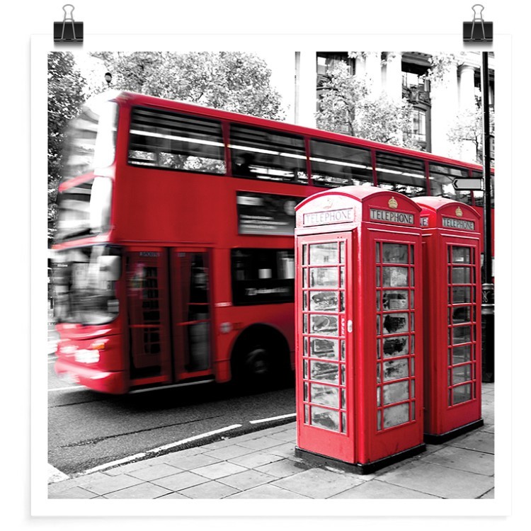 Πόστερ Λεωφορείο & τηλεφωνικός θάλαμος στο Λονδίνο