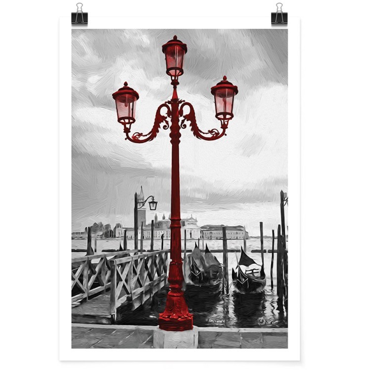 Πόστερ Κόκκινη κολόνα φωτισμού στο Παρίσι