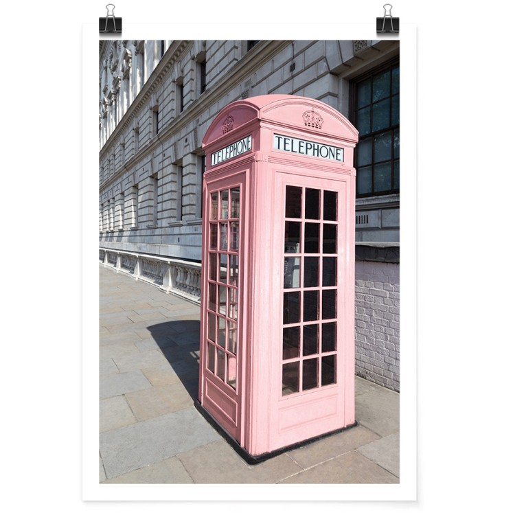 Πόστερ Ροζ τηλεφωνικός θάλαμος στο Λονδίνο