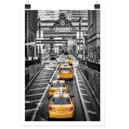 Δρόμος με κίτρινα ταξί στη Νέα Υόρκη Πόστερ