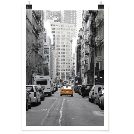 Κίτρινο ταξί σε δρόμο της Νέα Υόρκης Πόστερ