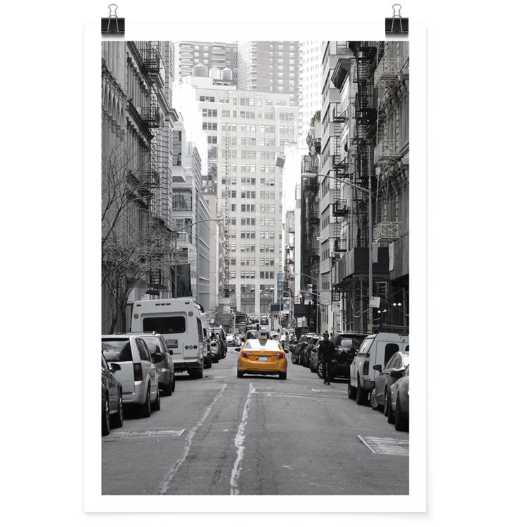 Πόστερ Κίτρινο ταξί σε δρόμο της Νέα Υόρκης